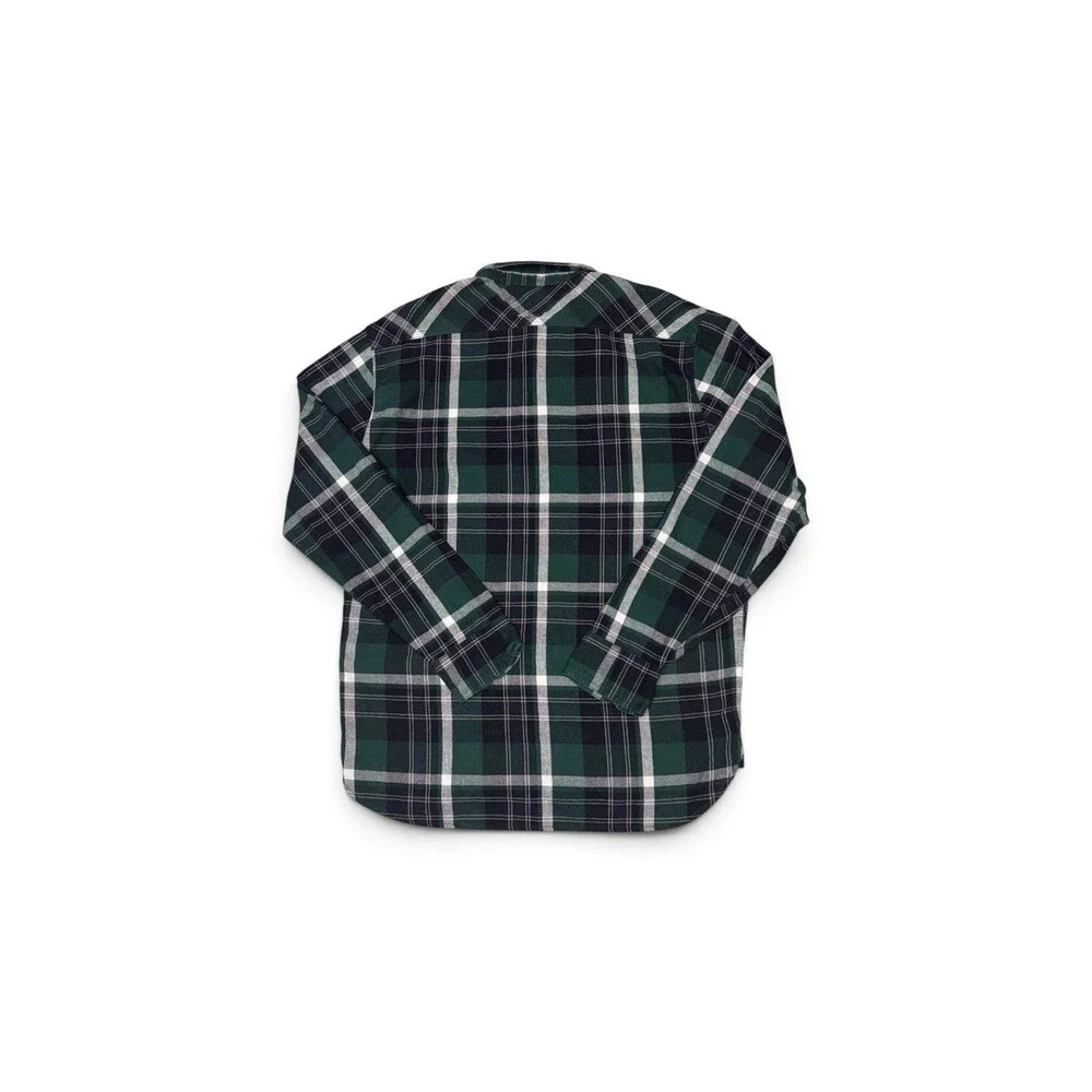 Levi's Men's Green Plaid Flannel Shirt Long Sleeve Double Pocket Cotton Size L